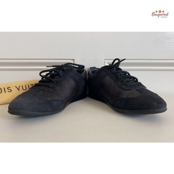 Authentic Louis Vuitton Black Monogram Laminated Suede Low Top Sneakers 38.5/8.5 - Picture 10 of 13